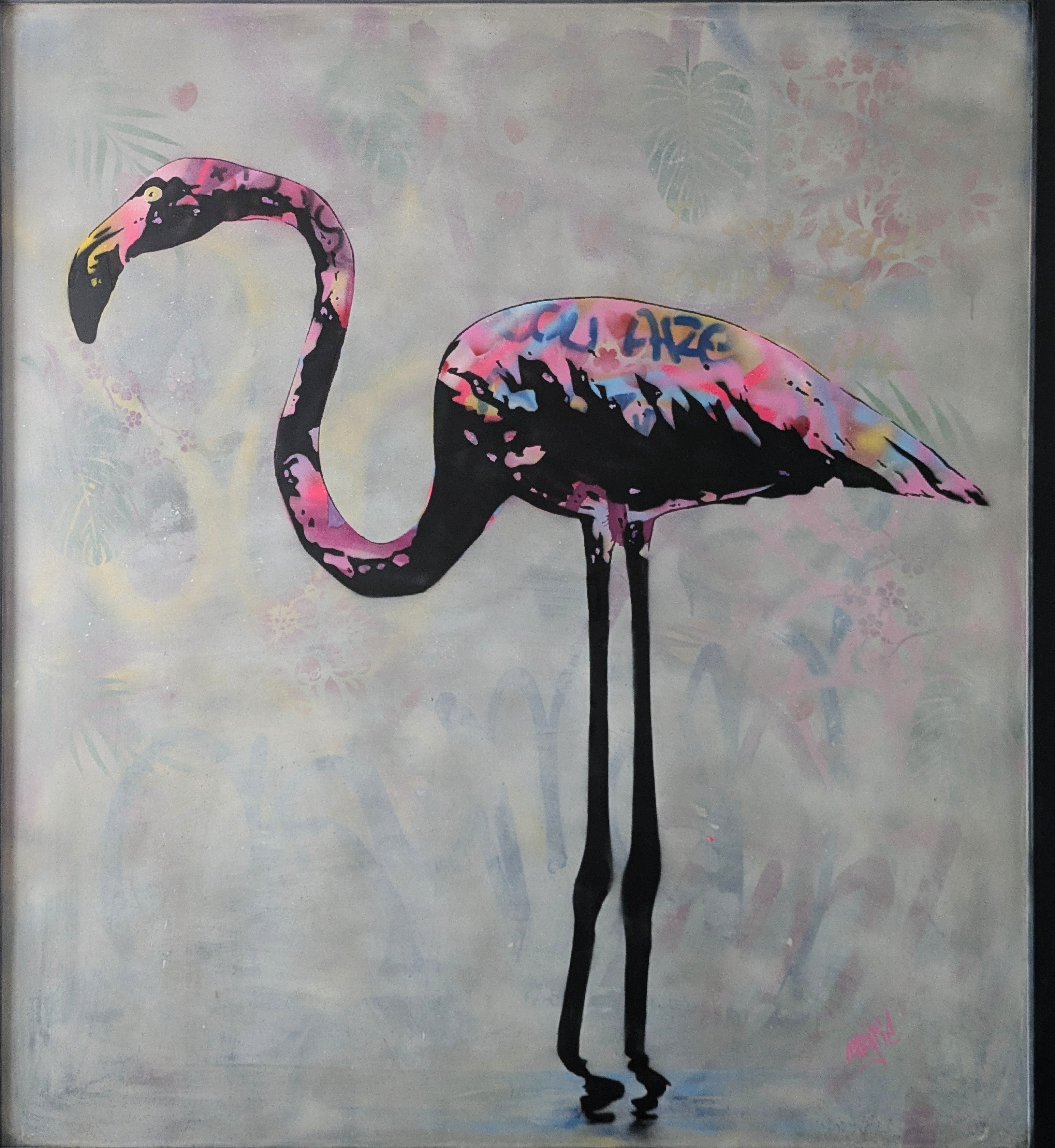 Street art flamingo by magpie