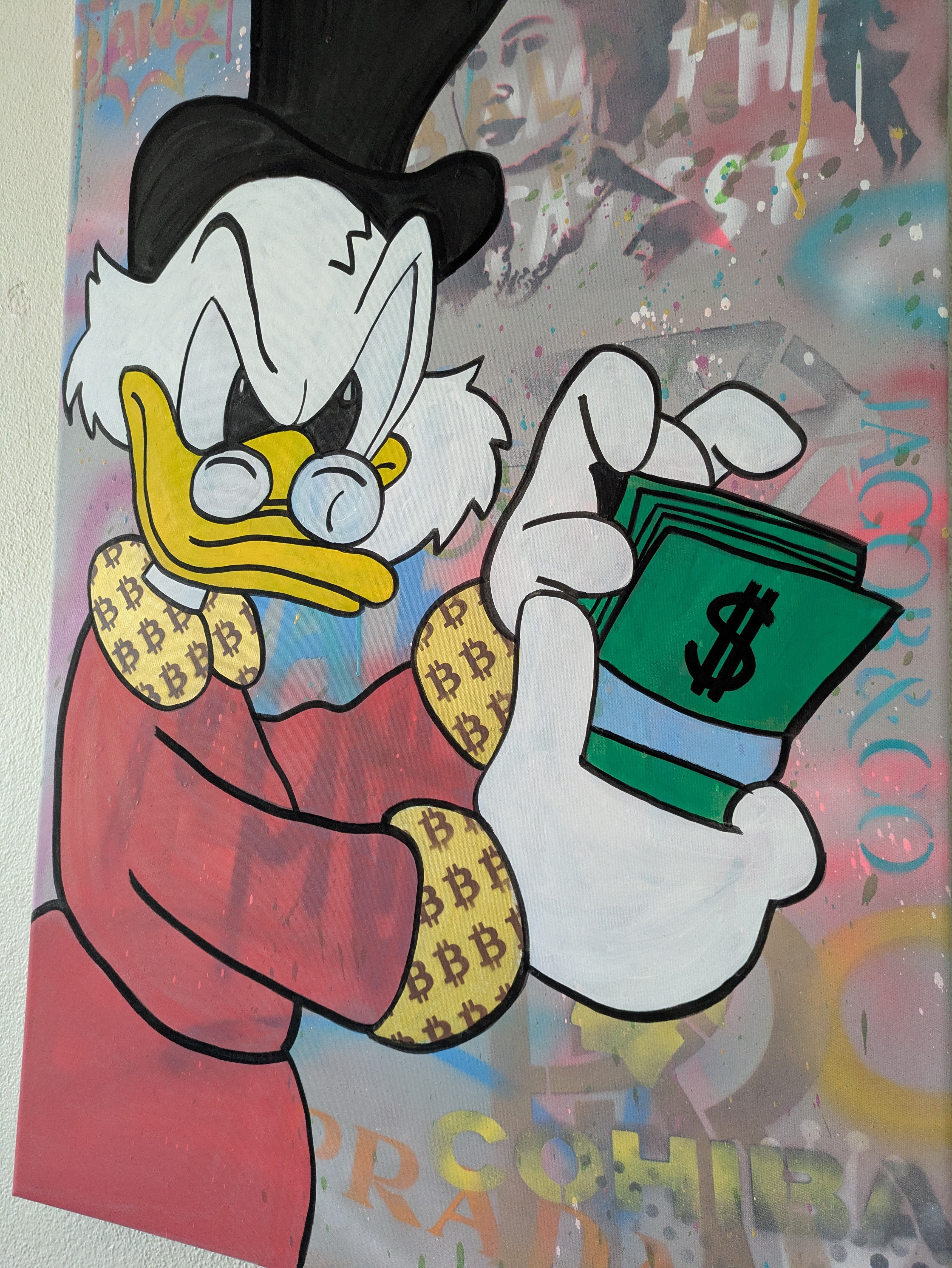 Magpie art street Bitcoin McDuck