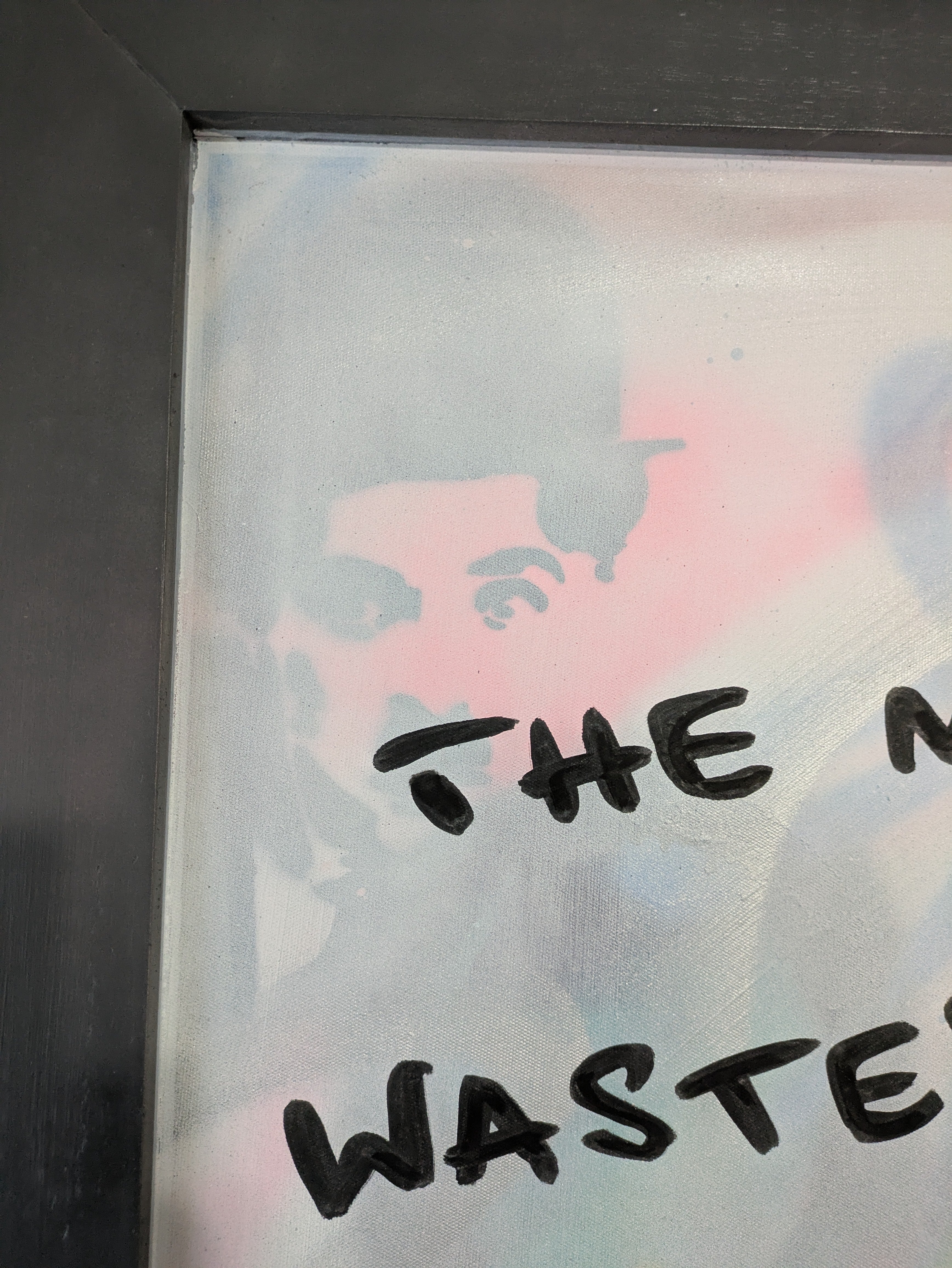 Magpie street art Charlie chaplin