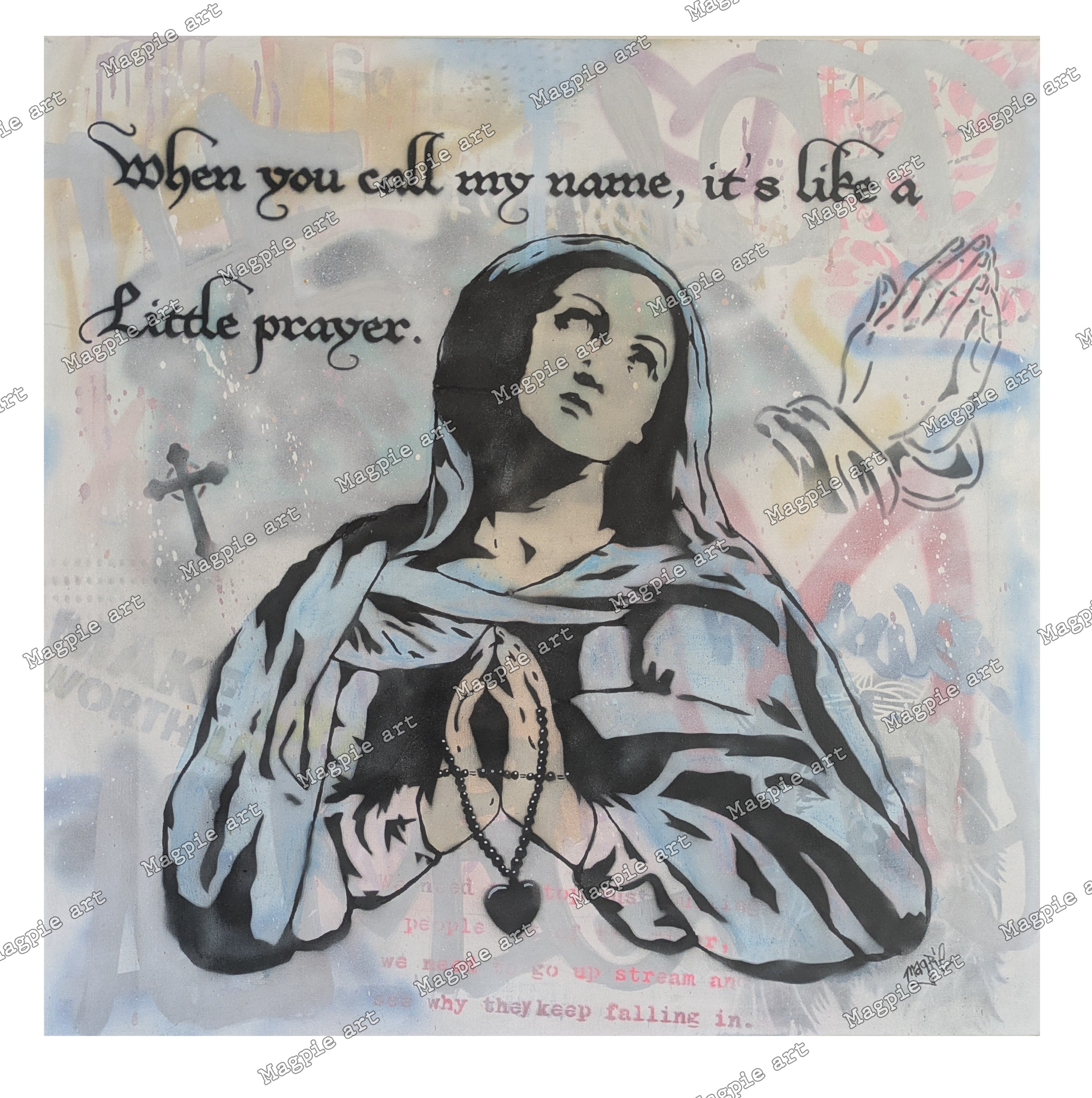 Magpie art street like a virgin