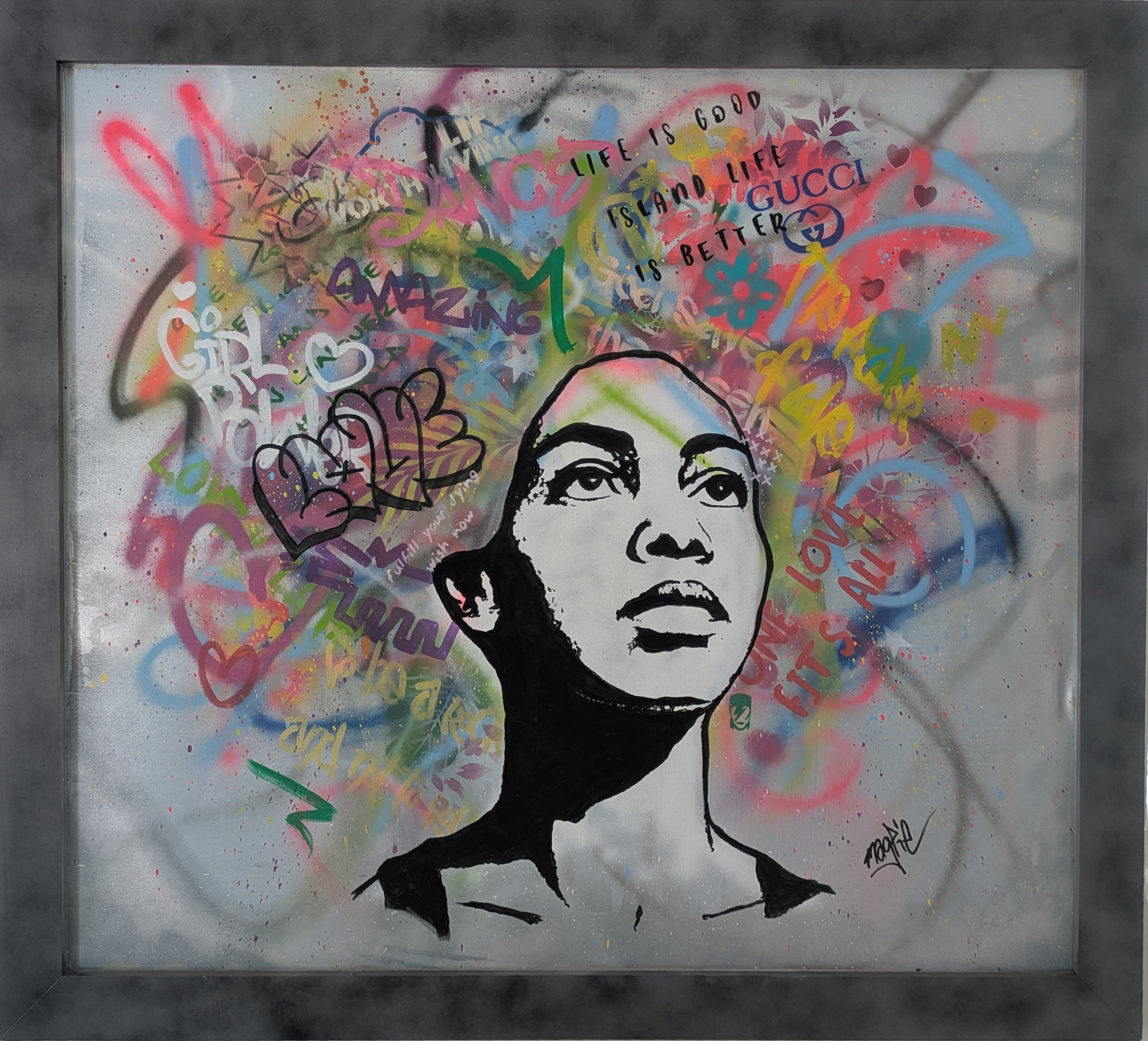 Magpie street art brain fog