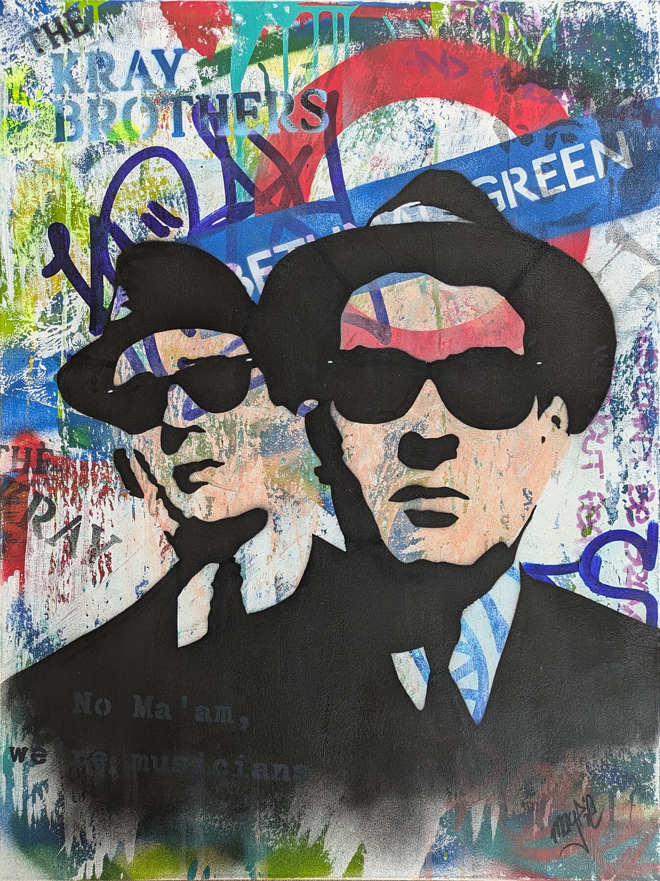 Magpie art krays blues brothers