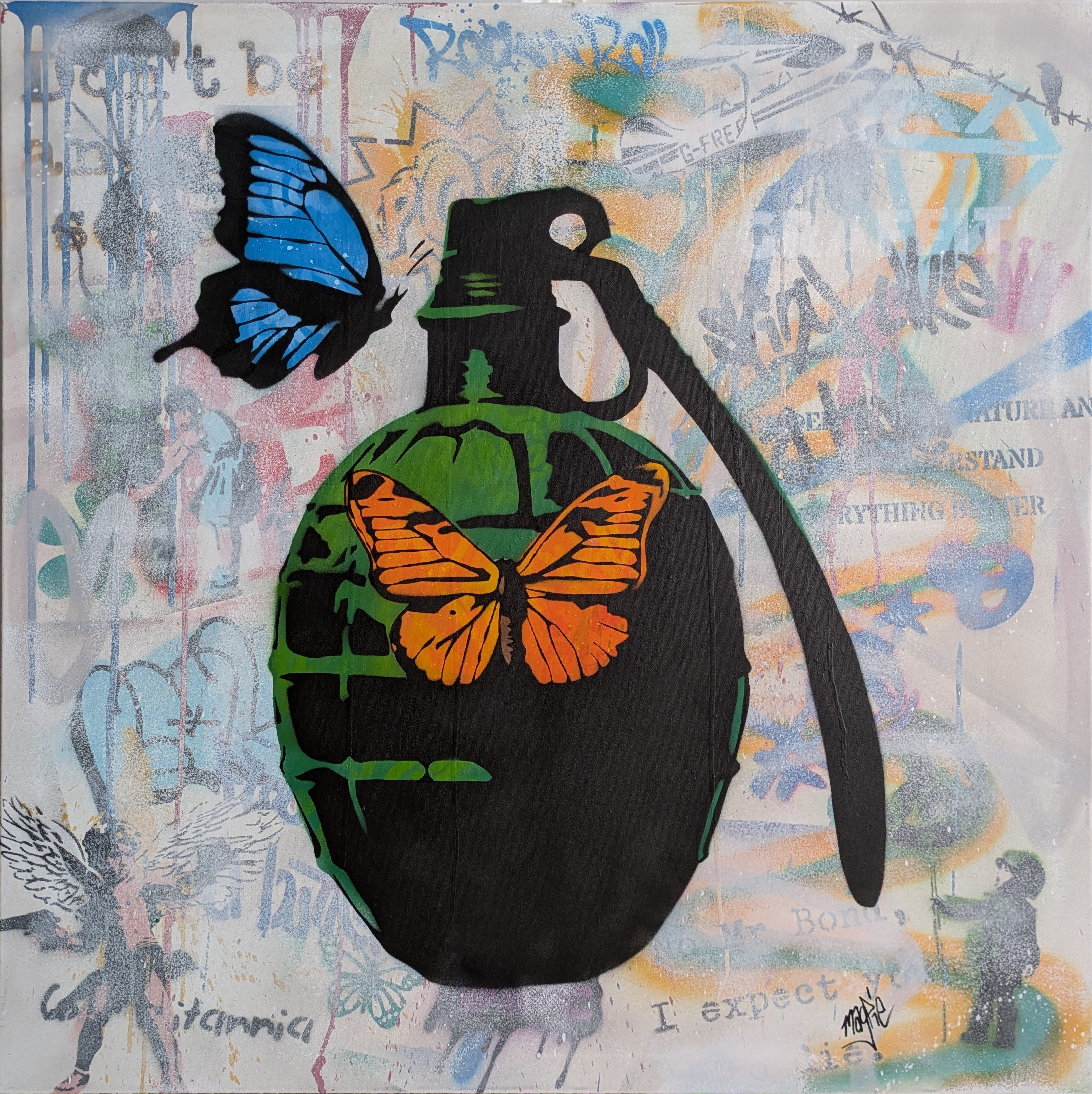 Magpie Art butterflies grenade 