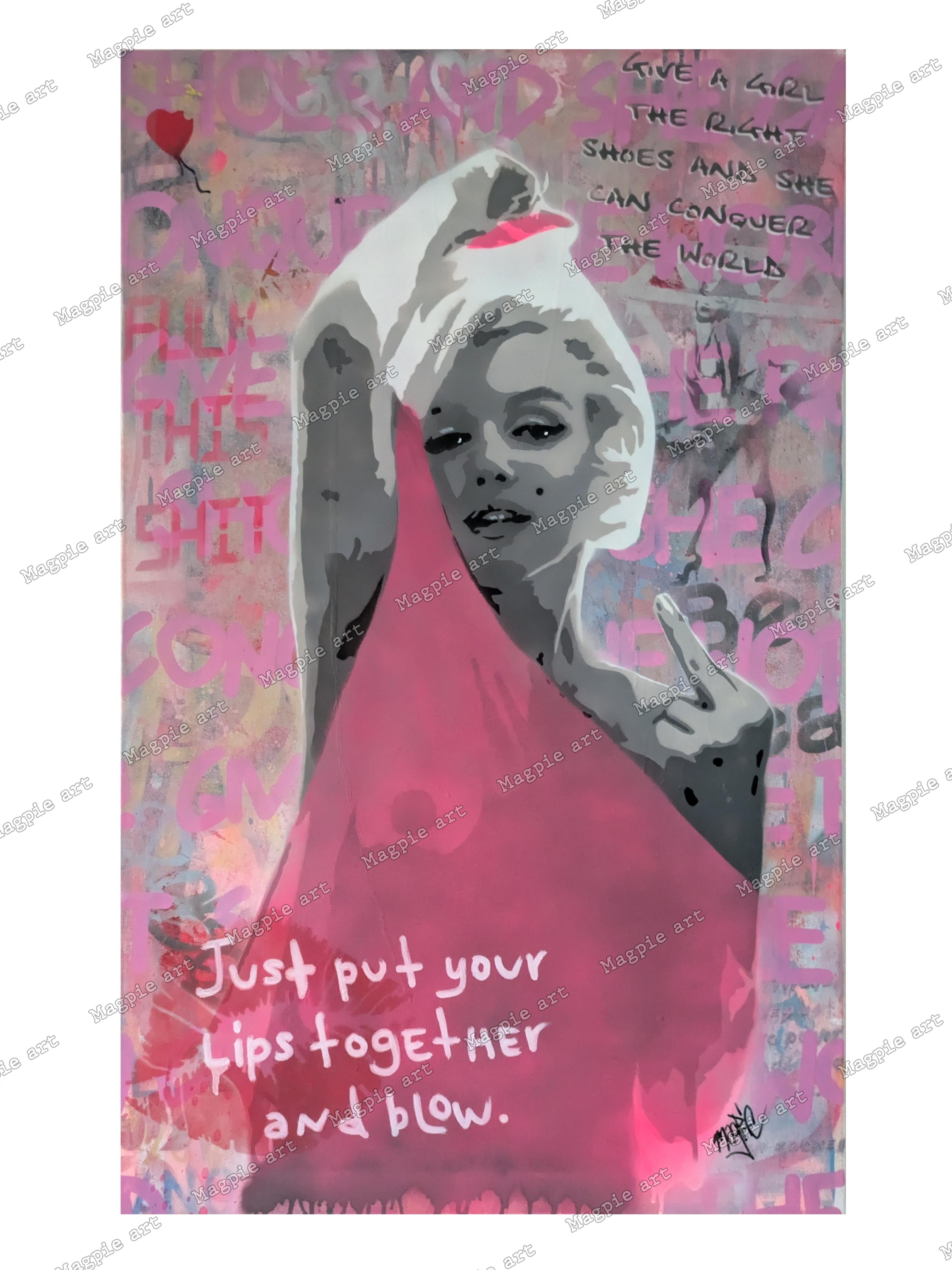 marilyn monroe magpie street art